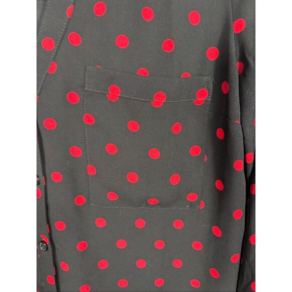 Express woman’s portofino slim fit polka dot button down blouse size S - Picture 3 of 5